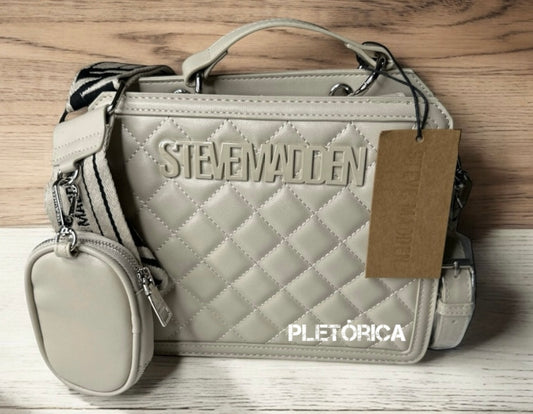 Bolsa Steve Madden Bevelyn Color Cream Acolchonada