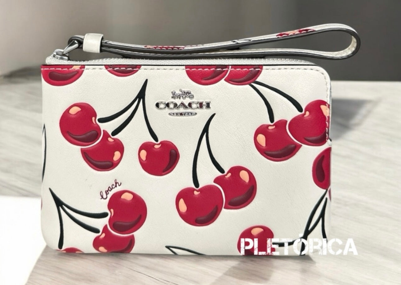 Muñequera Coach Estampado Cereza Con Cierre