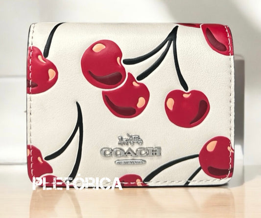 Cartera Coach Mini Con Cadena Estampado Cerezas