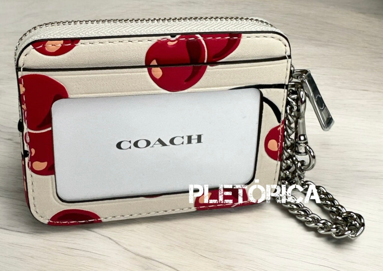 Monedero / Tarjetero Coach Estampado De Cerezas