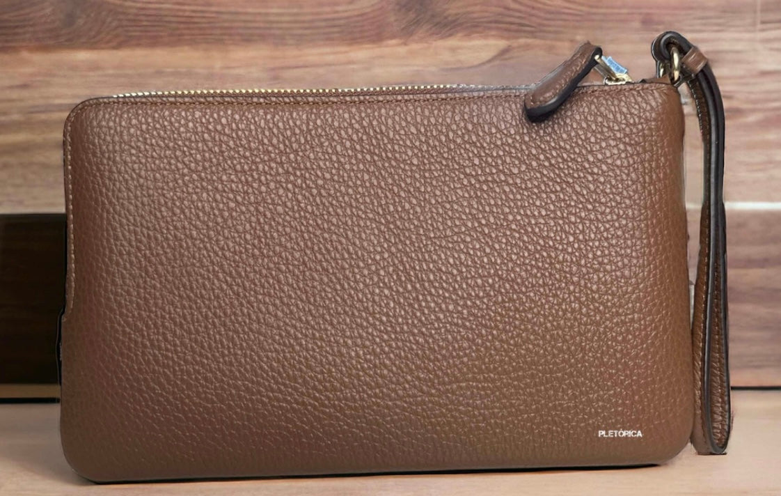 Cartera Larga Coach Color Caqui con Doble Cierre